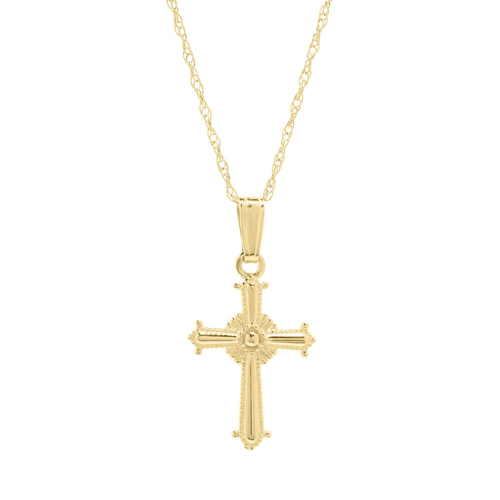 Children's Cross Necklace 14K Yellow Gold Filled 13